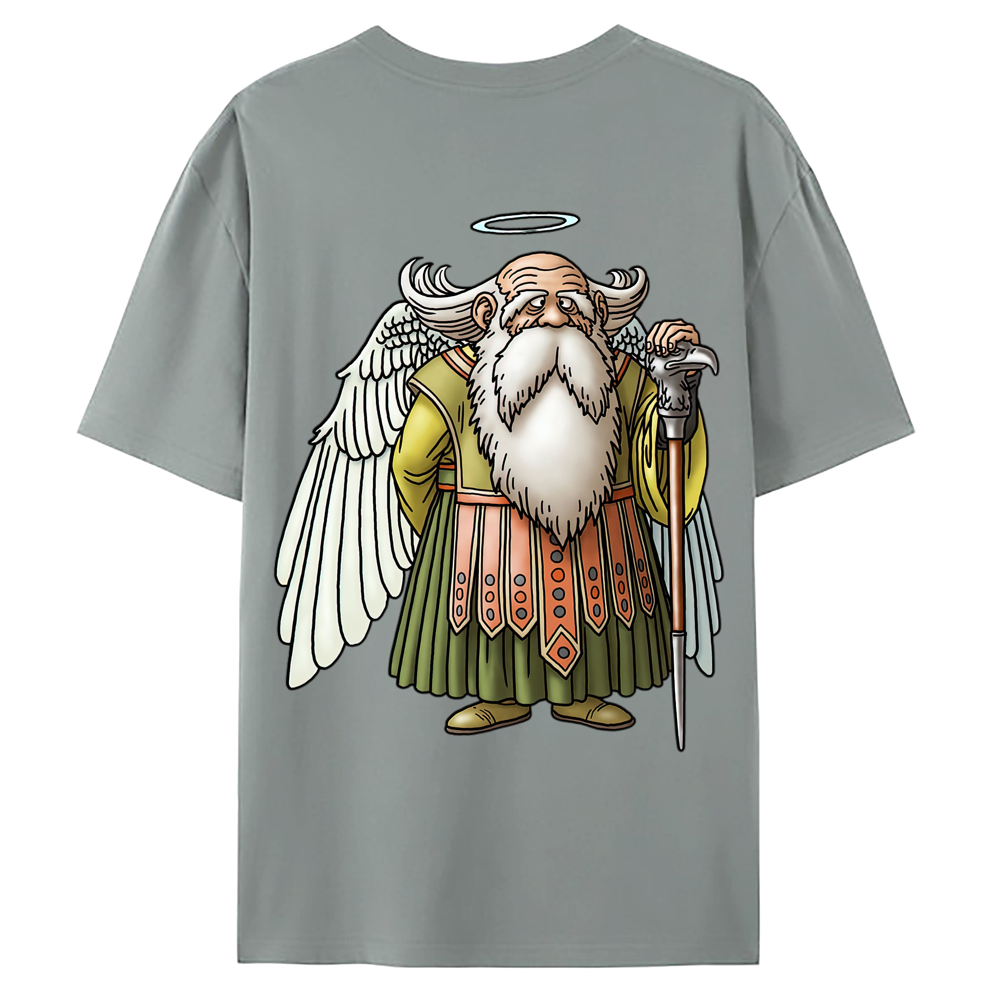 （画像用） ドラゴンクエスト Doragon Kuesuto Dragon Quest 綿100％ メンズ半袖Tシャツ（バックプリント） 通気性